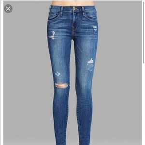 Frame Denim Le Skinny de Jeanne Jeans Distressed Size 24